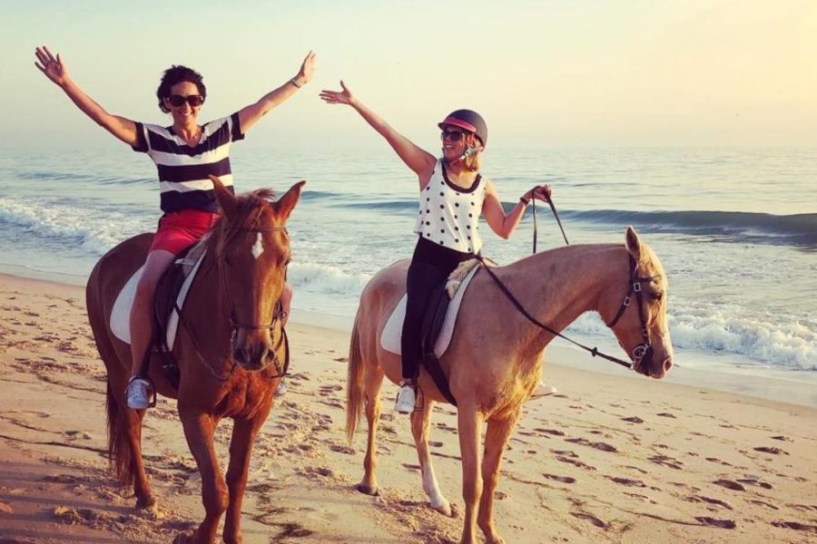 sunrise horse riding Algarve Quarteira beach experience